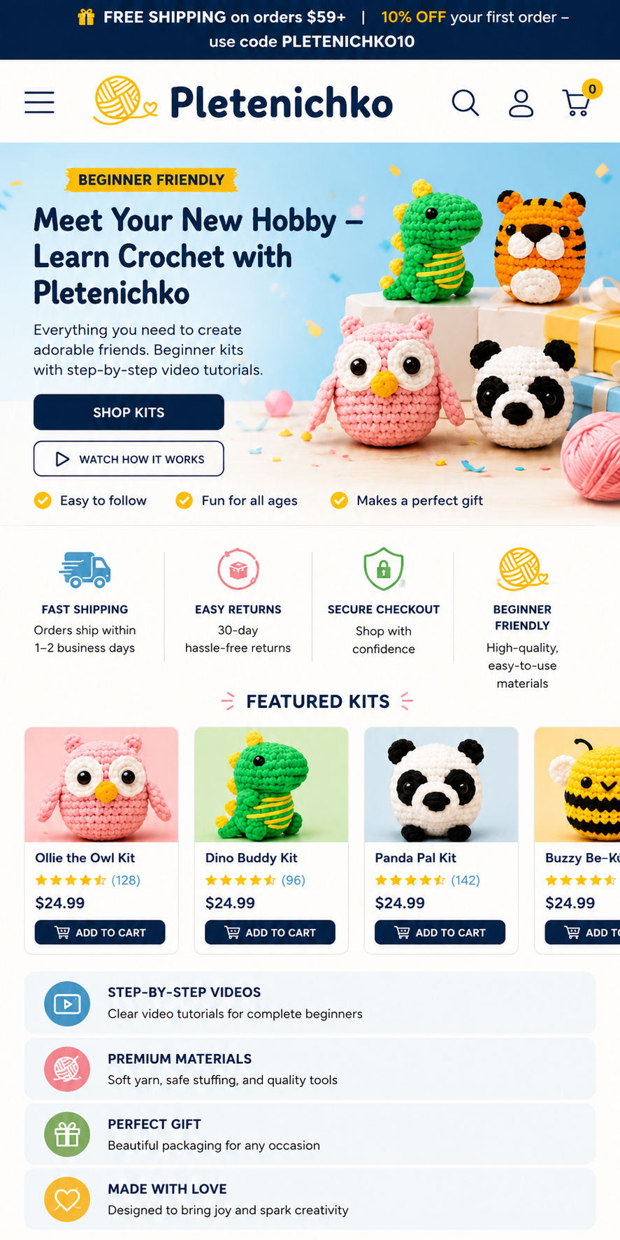 Mobile Shopify presentation for an anonymized consumer-products project