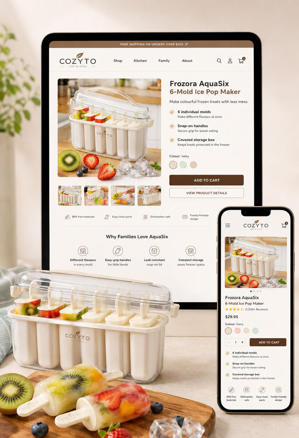 Cozyto home and family product eCommerce experience
